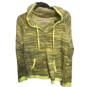 𝅺Juicy Couture X-Large 2 PC lime green & black hooded zip track suit pockets
